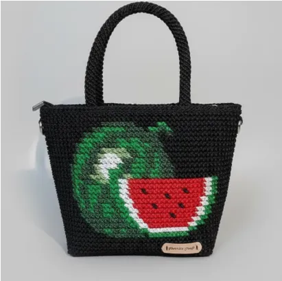 Tas Rajut Motif Buah Semangka