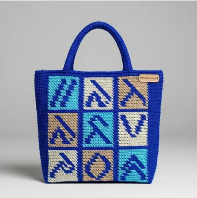 Tas Rajut Motif Huruf Lontara