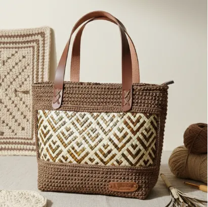 Tas Rajut Kombinasi Serat Alam Pandan