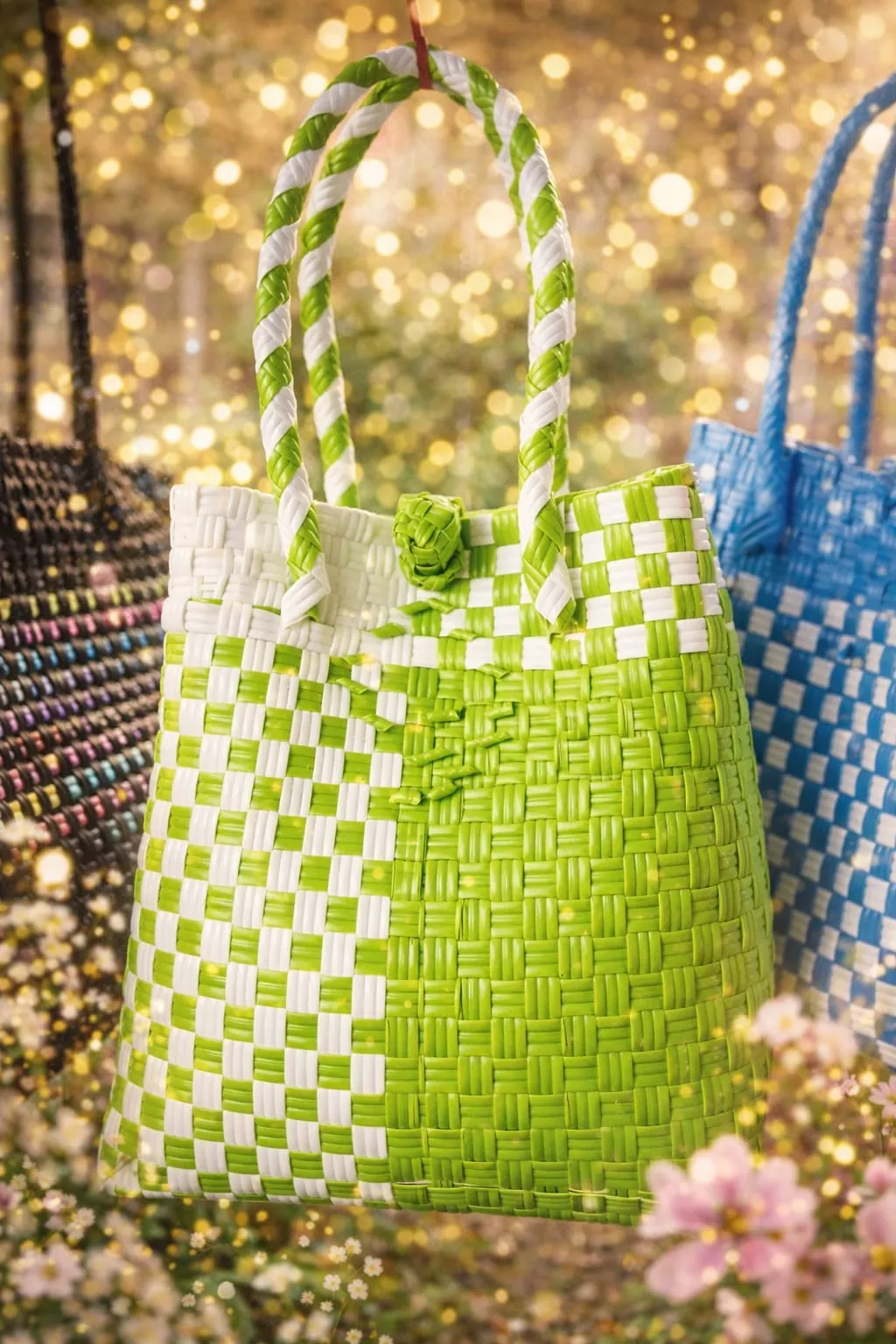 Tas Tali Warna Hijau Putih