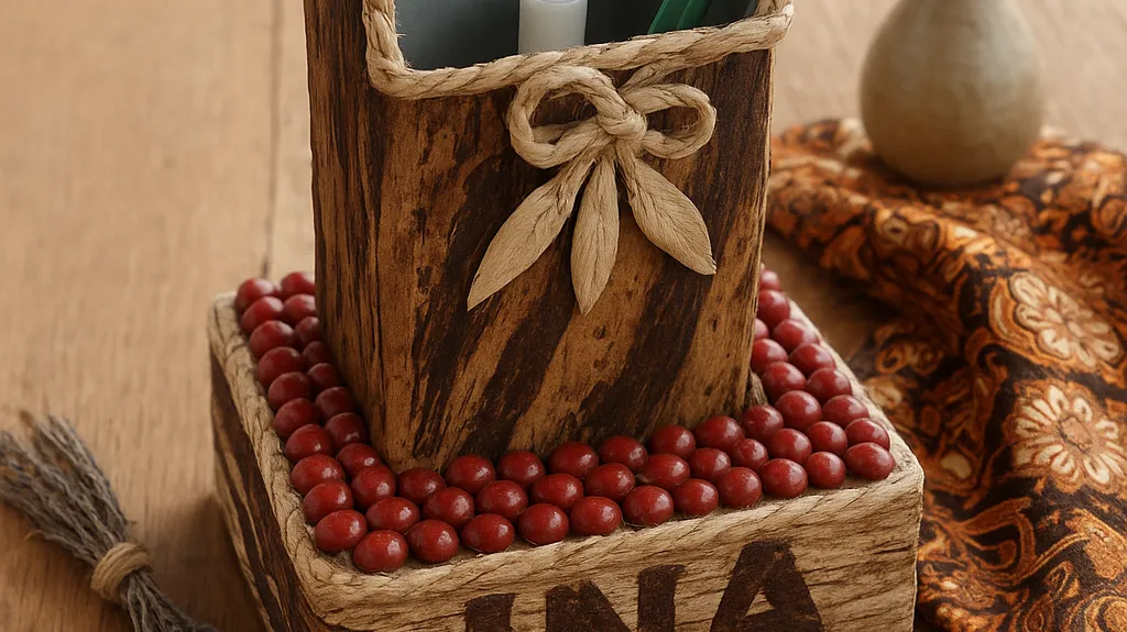 Tempat Alat Tulis dari Batang Pisang